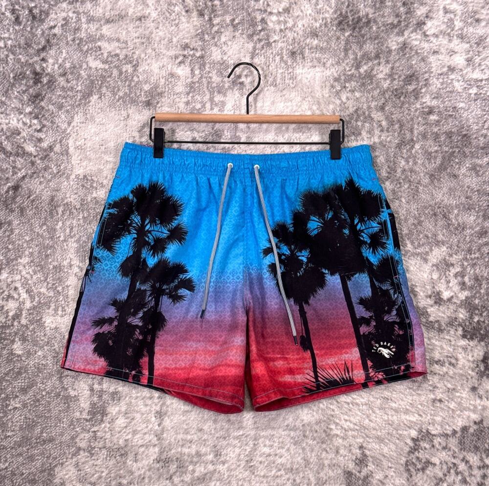 Ted Baker Swim Trunks Shorts 5 / XL Mens Miami Vice Palm